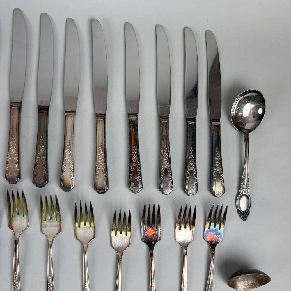 Vtg Silverplate Flatware Lot Rogers Bros Wm Rogers Holmes & Edwards EPNS 48 Pcs